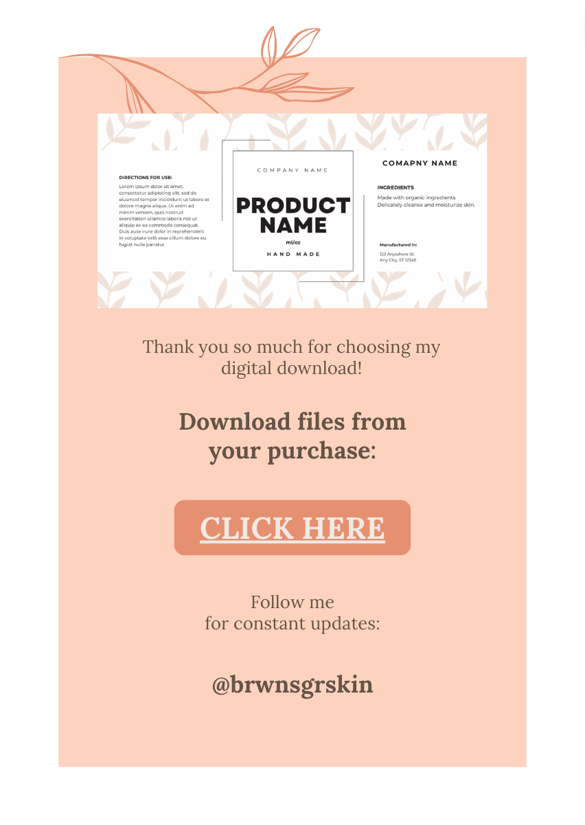 Natural Body Butter Label Template