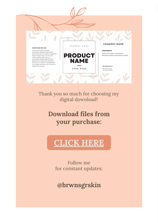 Natural Body Butter Label Template