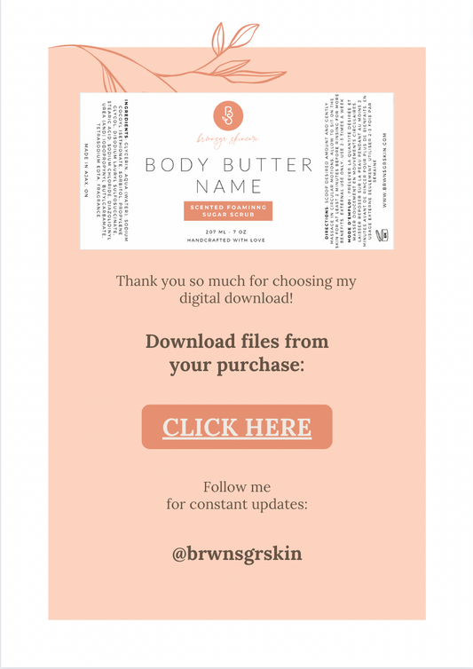 Body Butter Label Template